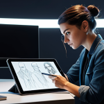 **

"A professional concept artist, Anna Rossi, fully clothed in a modest and stylish outfit, is intensely sketching a character on a digital tablet in a modern studio. The character she is designing is a strong female lead for the videogame "Eredità Perduta". Safe for work, appropriate content, professional, perfect anatomy, well-formed hands, natural pose, dynamic lighting, high resolution."

**
