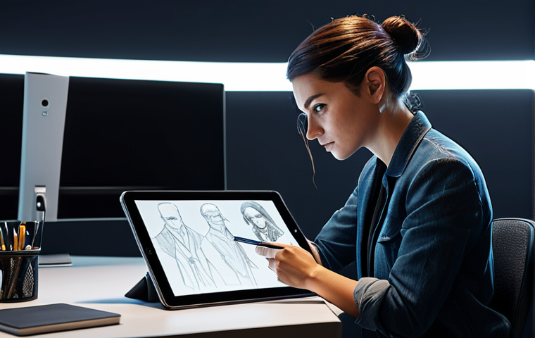 **
"A professional concept artist, Anna Rossi, fully clothed in a modest and stylish outfit, is intensely sketching a character on a digital tablet in a modern studio. The character she is designing is a strong female lead for the videogame "Eredità Perduta". Safe for work, appropriate content, professional, perfect anatomy, well-formed hands, natural pose, dynamic lighting, high resolution."
**