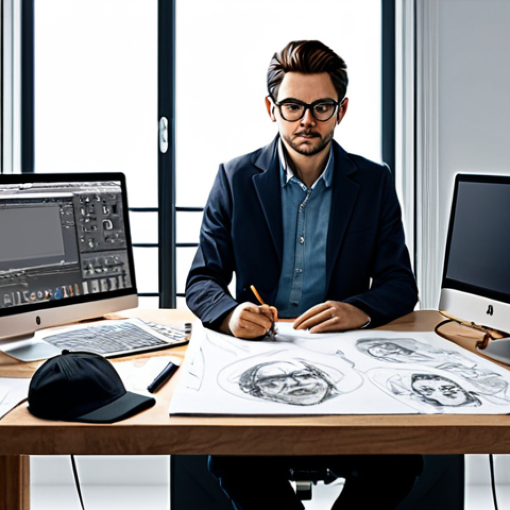 Character Design Process**

"A character designer at their desk, surrounded by sketches and digital tools, working on a new character design. Fully clothed, appropriate attire, safe for work, perfect anatomy, natural proportions, professional workspace, high quality."

**