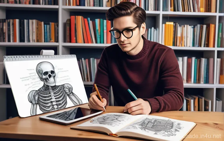 캐릭터 디자인 관련 코스 및 학원 - Prompt 1: The Character Designer's Dynamic Workspace**