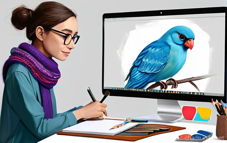 캐릭터 디자인 이직 준비 체크리스트 - **Prompt 2: Professional Digital Character Portfolio Showcase**

    A dynamic, wide-angle digital i...