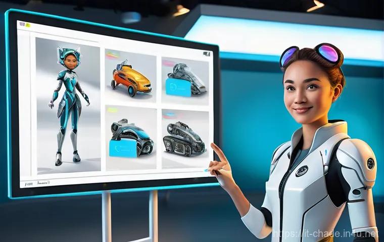 캐릭터 디자인 프리랜서의 고객 유치법 - **Prompt 1: The Visionary Character Designer's Showcase**
    A confident and dynamic female charact...