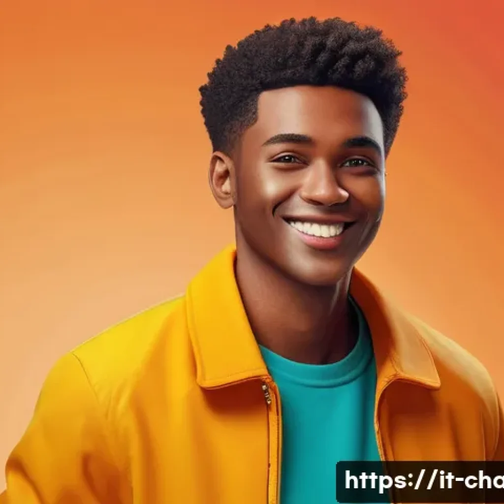 캐릭터 디자인과 브랜드 아이덴티티 구축 - A friendly, approachable character design featuring a young adult with warm, vibrant colors such as ...