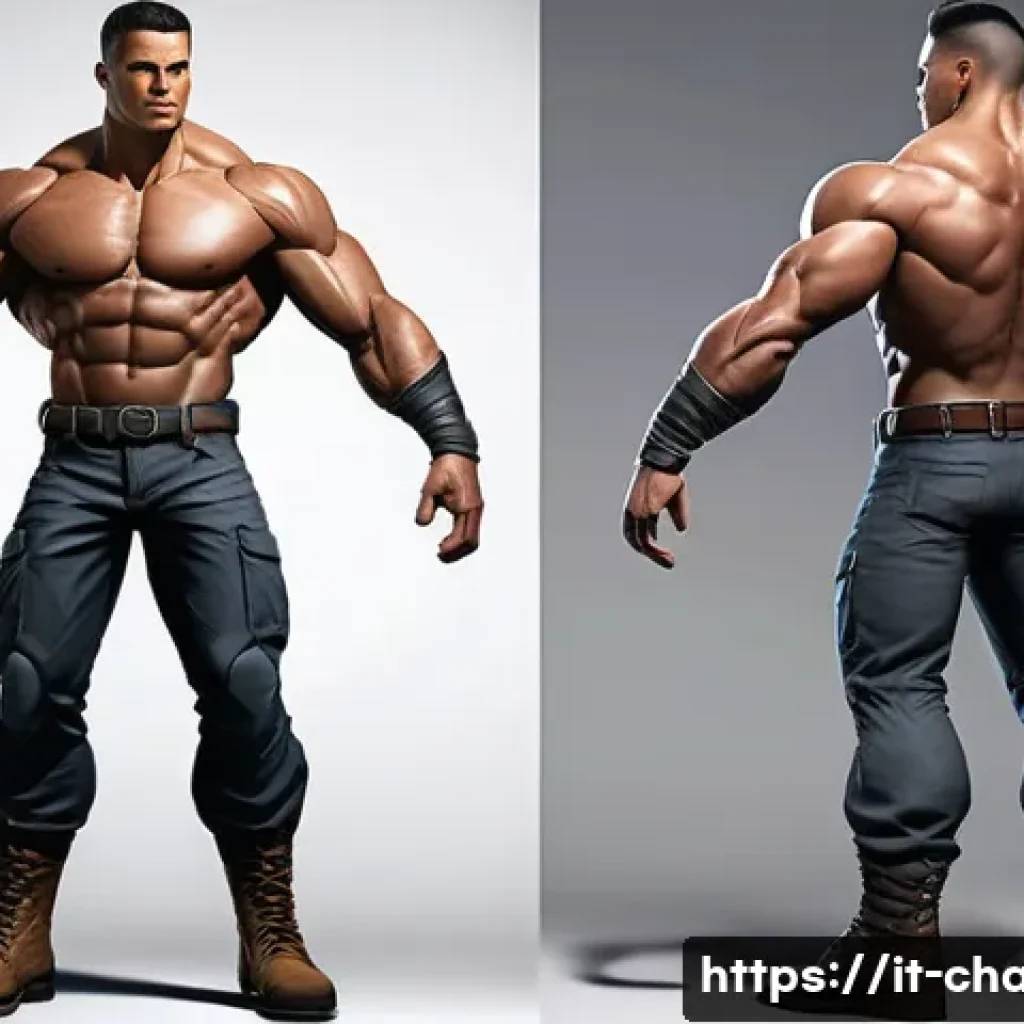 캐릭터 디자인 자격 시험 필기 요령 - A detailed character design sketch featuring a confident, bold hero standing in a dynamic pose that ...