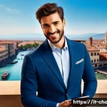 캐릭터 디자인 및 마케팅 협업 사례 - A charismatic, modern marketing character designed for the Italian market, depicted as a confident y...