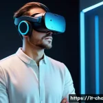 캐릭터 디자인 업계 주요 기업 정보 - A futuristic character designer immersed in a vibrant virtual reality studio, wearing sleek casual a...