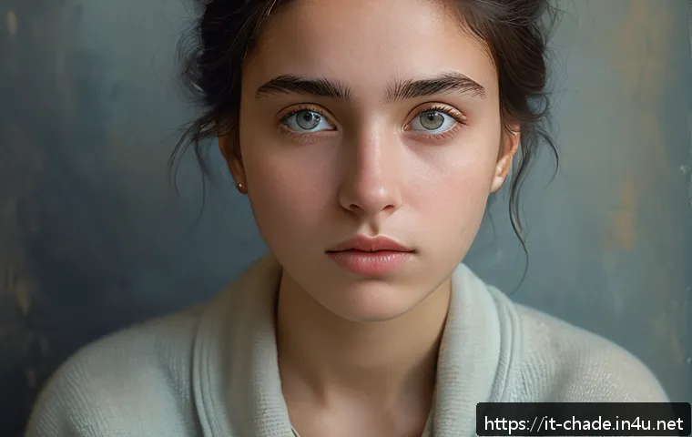 캐릭터 디자인 트렌드 분석 사례 - A contemporary character portrait featuring subtle psychological depth: a young adult woman with sof...