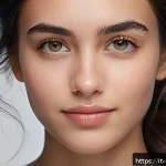 캐릭터 디자인과 스토리보드 제작 - A close-up portrait of a young adult woman expressing subtle emotions through delicate facial featur...
