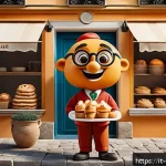 캐릭터 디자인 관련 비즈니스 사례와 관련된 연구 동향 - A friendly and colorful mascot character designed for an Italian startup in the food industry, weari...