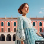 캐릭터 디자인 관련 국제 협업 프로젝트 - A vibrant character design blending traditional Italian Renaissance clothing with contemporary Scand...