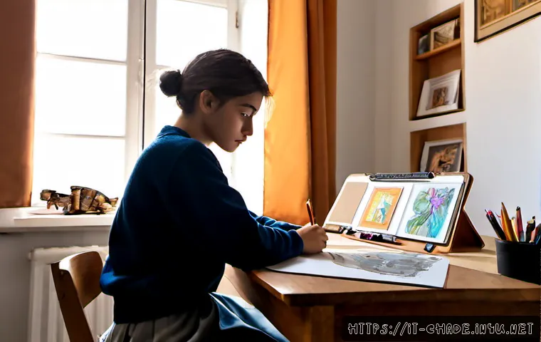 Home 17 캐릭터 디자인 입시 정보 - Photorealistic Italian high school art student preparing a character design portfolio for a creative...